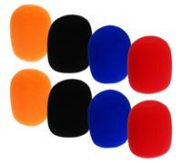 ABOOFAN 8Pcs Ktv Microphone Cover Windshield Sponge Thickened Mic Windscreen for Stage Performance Noise Reduction Compatible with Handheld Wireless Mics Multi-color Red Orange Black Navy