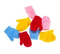 ABOOFAN 8pcs Mini Knit Gloves for Dollhouse Crafts DIY Knitting Glove Decorations in Red Yellow Pink Blue for Doll Accessories and Holiday Ornament Kits