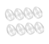 ABOOFAN 8pcs Plastic Fillable Easter Egg Boxes Flat Bottom 90x90x120mm, Candy Storage Balls for Party Decoration and Holiday Favor Packaging