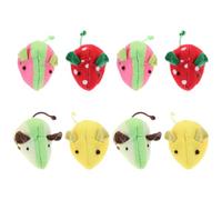 ABOOFAN 8pcs Plush Mouse Cat with Catnip for Kitten Teething Play | Lightweight, Interactive Entertainment, Mouse-shaped Design, On-the-go Use, Indoor Cats and Small Kittens