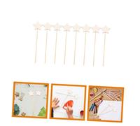 ABOOFAN 8Pcs Unfinished Fairy Wands DIY Craft Kit for Lightweight Wooden Star Sticks for Creative Drawing Party Fun Hand-Eye Coordination Development