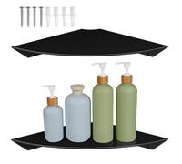 ABOOFAN Acrylic Shower Rack Wall Mounted Bathroom Storage Shelf 7X12X1.4 Inch Floating Organizer with Mounting Screws for Shampoo Soap Accessories