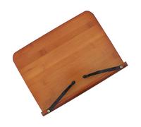 ABOOFAN Adjustable Bamboo Book Holder and Desktop Reading Rack Portable Lightweight Book Stand for Office and Library Use Brown Colour