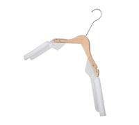 ABOOFAN Adjustable Wooden Body Shape Clothing Display Hanger with Width and Height Adjustment, Stable Support Base, Beige Acrylic and Wood Material, for Boutique Clothing Display
