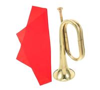 ABOOFAN Alloy Bugle for Beginners - Lightweight Portable Brass Wind Instrument with Crisp Sound, Golden- Trumpet Musical Instrument for Students and School Band Practice