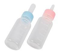 ABOOFAN Animal Feeding Bottles Pet Nursing Kit 2Pcs 50Ml Milk Feeder with White Lid and Blue Cap for Newborn Kitten and Puppy Care