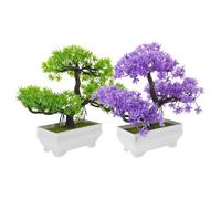 ABOOFAN Artificial Bonsai Tree Realistic Faux Pine 8 Inch Small Potted Plant for Indoor Decoration in Home Office Bedroom Compact Simulated Welcoming Pine Pot Plant