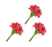 ABOOFAN Artificial Flowers Bouquet Paper Red 144pcs Mini with Vivid Pu and Iron Wire Material for DIY Craft Flower Accessories Suitable for Nail Arts and Home Decoration