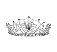 ABOOFAN Baroque Halloween Crown Spider Web Bridal Headdress Gothic Crystal Hair Jewels for Women Lightweight Comfortable Fit for Weddings Masquerades and Themed Parties