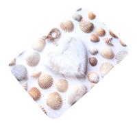 ABOOFAN Beach Theme Floor Mat Non-slip Mat Flannel 40 * 60cm Breathable Wearproof Stylish Heart Stone Design for Floor and Front Door