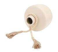 ABOOFAN Beige Ceramic Flower Vase with Bead Decorative Container for Home Decor Nordic Matte Finish Rustic Style Practical Floral Arrangement Ornament