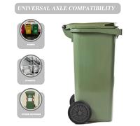 ABOOFAN Bin Wheels Replacement with Safety Features 2pcs Heavy Duty Pu Rubber Outdoor Wheels for Garbage Bin and Trash Can Suitable for Large Capacity Design in Parks and Patio