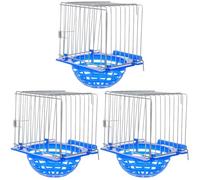ABOOFAN Bird Nesting Box for Small Birds - Durable Breeding Cage Nest for Budgies Canaries and Lovebirds - 3 Pack Nesting Bowl with Wire