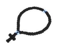 ABOOFAN Black Cross Woven Bracelet for Prayer, Lightweight Rope and Plastic Material, Classic Style Wristlet for Holiday Gathering with Uplifting Vibes