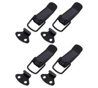 ABOOFAN Black Toggle Latch 4 Set Metal Spring Loaded Box Latches with Secure Closure for Cabinet, Chest, and Household or Industrial Uses, Includes 16 Screws