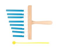 ABOOFAN Blue Stainless Steel and Wood Wind Chime Percussion Instrument with Mallet, 8 Different Scales for Band Accompaniment and Home Use, Rust-resistant Musical Instrument Creating Rich