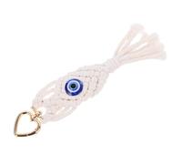 ABOOFAN Bohemian Handwoven Macrame Keyring Tassel with Evil Eye Rope Purse Keychain for Women Multipurpose Bag Charm and Luggage Pendant Unique Handmade Hanging Decor