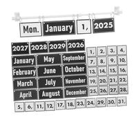 ABOOFAN Boho Style Flip Calendar for Classroom Black White Bulletin Board Set with Date Cards Learning Tool for Teaching Days and Months Wall Desk Mountable Classroom Decor