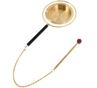ABOOFAN Brass Dharma Ritual Utensil Hand Bell Telescopic Handle, Easy to Grip and Portable Buddhist Ceremony Instrument for Temple Use and Meditation Practice