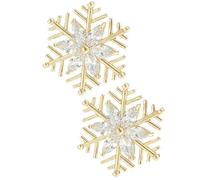 ABOOFAN Brooch Material for Women 2pcs Snowflake Elegant Golden Pin Alloy Practical Fashion Accessory with Comfortable Clip-on Collar, for Seasons and Everyday Wear