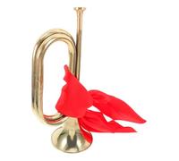 ABOOFAN Bugle Trumpet for Beginners Metal Military Style Wind Instrument with Elegant Finish and Red Scarf Teen Musical Instrument for School Band Orchestra and Marching Events