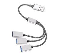 ABOOFAN Cable Aluminium to 1 Male 3 Female Portable Port Splitter USB Temperature with 5v 2a Maximum Power Support, Alloy Construction, Over-voltage and High Protection for Laptop