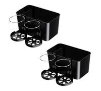 ABOOFAN Car Organizer and Armrest Storage Box with Cup Holder 2pcs Set, Black, Multifunctional Car Storage for Interiors, Automotive Tissue Box Holder Suitable for Vehicles and Travel