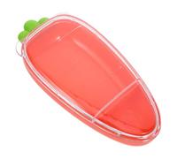 ABOOFAN Carrot Shaped Divided Serving Tray with Lid 7.3 Inch Dual Compartment Veggie Tray Food Storage Container for Family Gatherings Picnics and Office Lunch