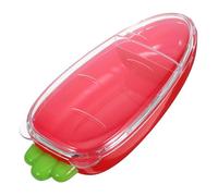 ABOOFAN Carrot Storage Box 2-Compartment Plastic Snack and Fruit Container with Lid for Fridge, Reusable ABS Food Box for Nuts and Dried Fruit, Household Food Storage