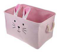 ABOOFAN Cartoon Rabbit Storage Basket with Handles Canvas Fabric Clothes Organizer for Home Makeup and Toy Storage Bin 15.75X11.02X9.45 Inches Portable Sundries Holder
