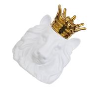 ABOOFAN Ceramic Animal Ornament Lion Head Storage Jar White Ceramic Decorative Home Décor Accent for Home Decoration and Holiday