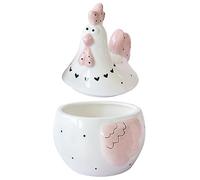 ABOOFAN Ceramic Chicken Shaped Egg Storage Box with Airtight Lid Versatile Container for Eggs Snacks and Dried Foods Kitchen Decor and Present Idea Large Rooster Design