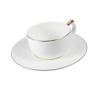 ABOOFAN Ceramic Coffee Cup Saucer 120ml Bone China Espresso Tea Mug Gold Rim Drinks Container European Style for Home Office