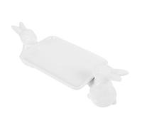 ABOOFAN Ceramic Serving Tray Bunny Design Small Decorative Food Plate with Gold and Silver Finish Elevated Snack and Dessert Stand for Kitchen Dining Table Display