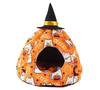 ABOOFAN Chinchilla Pumpkin Nest Cozy Hideout for Small Pets Comfortable Sleeping Bed for Hamsters Guinea Pigs for Halloween Decor