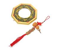 ABOOFAN Chinese Style Convex Bagua Mirror with Five Emperor Coins and Natural Gourd Exorcism Ornament for Home Feng Shui Protection and Lucky Decor gift for for for for for for