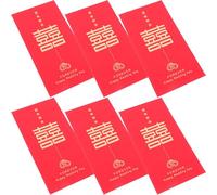 ABOOFAN Chinese Style Red Envelope Pack 6Pcs Wedding Money Holders with Double Happiness Symbol for Festive Occasions and Year of the Snake 2025