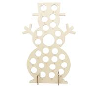 ABOOFAN Christmas Advent Calendar with Name Wooden Chocolate Holder Snowman Countdown Calendar Sign Candy Display Stand with 24 Holes Xmas Home Decoration