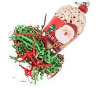 ABOOFAN Christmas Hanging Parrot Chewing Made of Wood with Shredding Design for Birdcage, Pet Bird and Parakeet Chew to Boredom and Encourage Play
