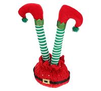ABOOFAN Christmas Stuffed Legs Cotton Stuffed Legs Legs Tree Topper for Wreaths Car Trunk Fireplaces Xmas Holiday Party Red, 28X12CM
