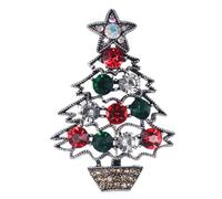 ABOOFAN Christmas Tree Brooch Pin Multi-purpose Alloy Rhinestone Breastpin Delicate Making and Chic Appearance for Celebrations and Parties