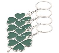 ABOOFAN Chritmas 12 Pcs Shamrock Charm Keychain Fortune Keychain Pendant Four Leaf Key Ring Four-leaf Bag Pendent Accessories Bag Charms Miss Dashboard Christmas