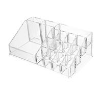 ABOOFAN Clear Acrylic Makeup Holder with Multiple Grids Transparent Lipstick and Lip Gloss Organizer for Desktop Cosmetic Storage Large Capacity and Design for Home and Office Use