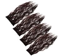 ABOOFAN Clip-in Wavy Hair Topper with Invisible Appearance 4pcs Synthetic Thick Hair Extensions and Face-flattering Waves, Natural Look Hairpiece for Daily looks for Women and Parties