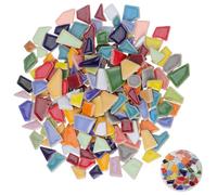 ABOOFAN Colorful DIY Ceramic Mosaic Tiles Small Glazed Irregular Pieces for Crafts Arts Home Decor Garden Pathways Bathroom Flooring Creative Mosaic Making
