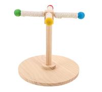 ABOOFAN Colorful Parrot Rotating Perch Stand with Wood and Hemp Rope, Interactive Chewing and Grinding for Budgies and Parrots, for Homes and Pet Stores