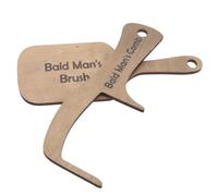 ABOOFAN Comb Without Teeth 2Pcs Light Brown Wooden Funny Brush for Bald Men Humorous Grooming Tool at Home Or Halloween Party