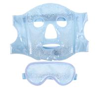 ABOOFAN Cooling Eye Mask and Face Cooler Set, Reusable Gel Cold Compress with Blue Ice Pack and White Ice Beads, Cold Face Eye Mask for Puffiness Relief, Travel Skincare for Men and Women
