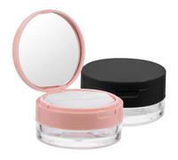 ABOOFAN Cosmetics Powder Case 2pcs Loose Powder Compact Box Portable Refillable Makeup Compact Container with Mirror for Women and Girls Travel Use