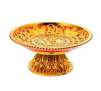 ABOOFAN Creative Fruit Storage Tray 7-inch Golden Sacrifice Plate Food Serving Tray for Temple Offerings and Fruit Presentation